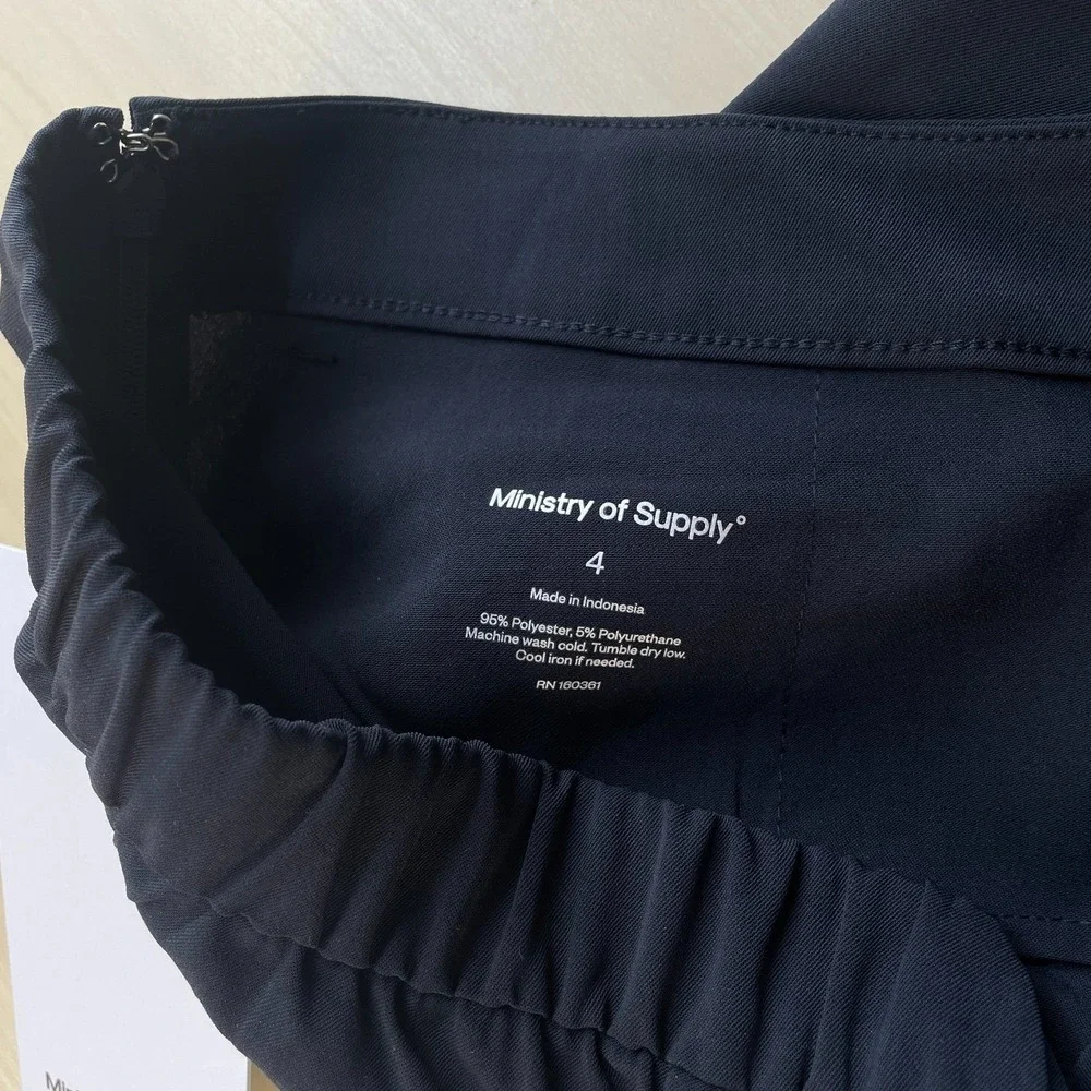 NWT Ministry Of Supply Swift Drape Pants Black‎ Size 4 Pleated Lightweight